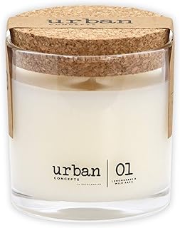 Urban Concepts by DECOCANDLES | Tranquility - Lemongrass & Wild Basil - Highly Scented Candle - Long Lasting - Hand Poured...