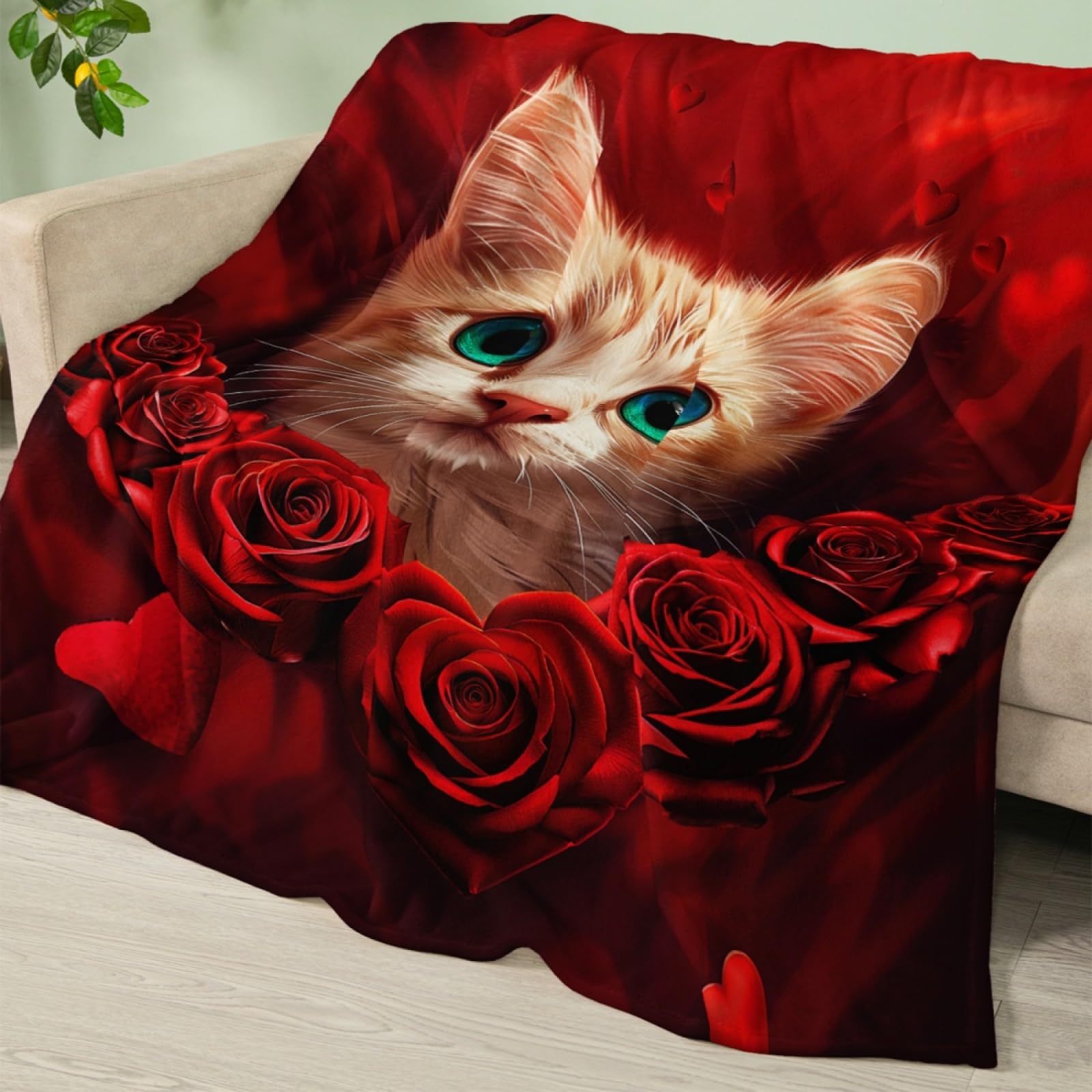 Jeté de canapé chat rose pour réchauffer vos soirées cinéma