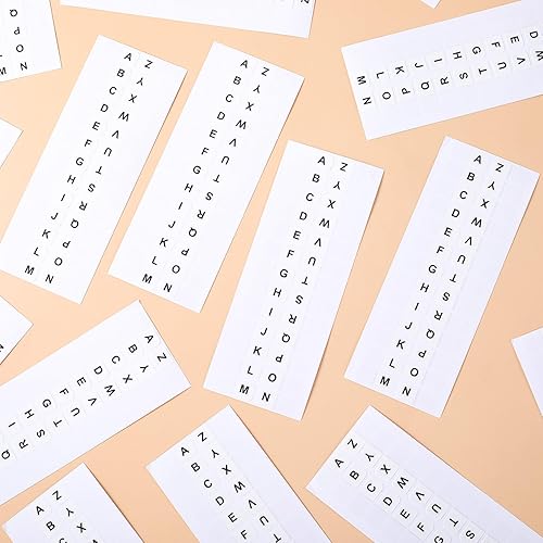 Miniatura 7 de OIIKI 364 etiquetas del alfabeto blanco, de la A a la Z, 26 letras del alfabeto, índices de pestañas alfabéticas, calcomanías del alfabeto escolar