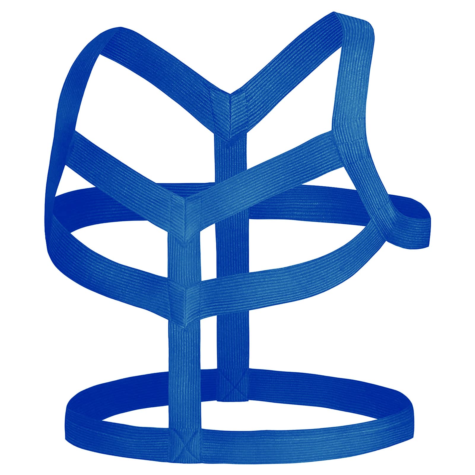 Men's Half Body Chest Harness Belt Elastic Halter Muscle Belt Clubwear Shoulder Straps Party Dance Costume (Blue,One Size)