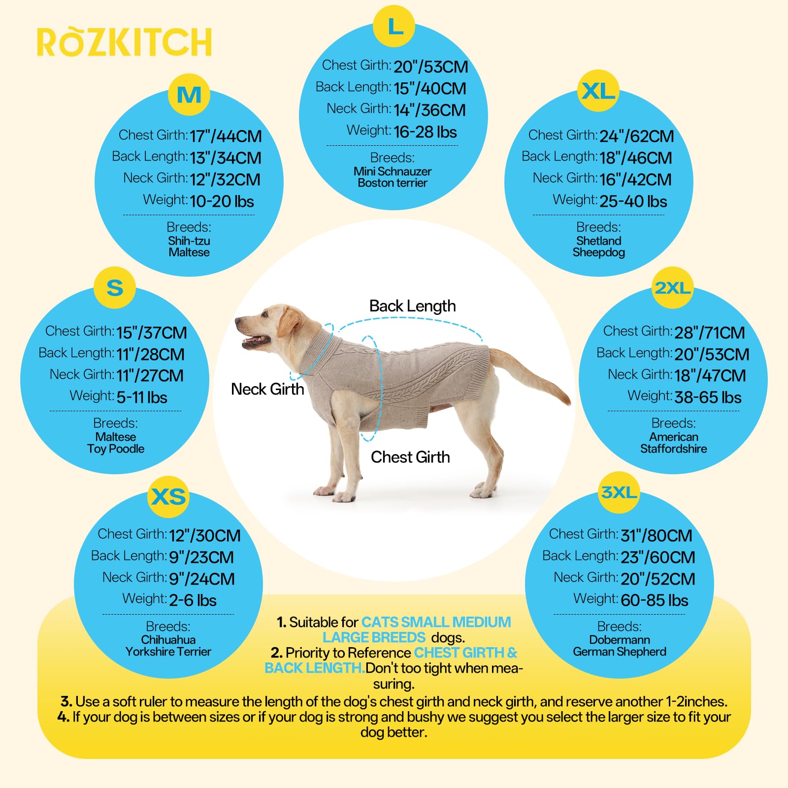 ROZKITCH Pull d'hiver en tricot torsadé pour chien avec col roulé – Chandail d'hiver doux et chaud avec trou pour laisse, pour chiens de petite, moyenne et grande taille, kaki, taille L