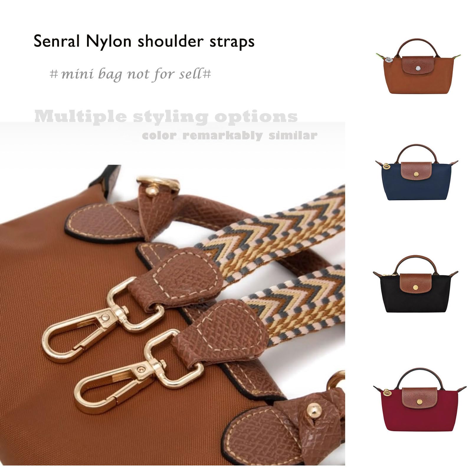 Crossbody Strap Compatible for Longchamp LP Xtra XS Pouch, Conversion Kit,Silver Hardware