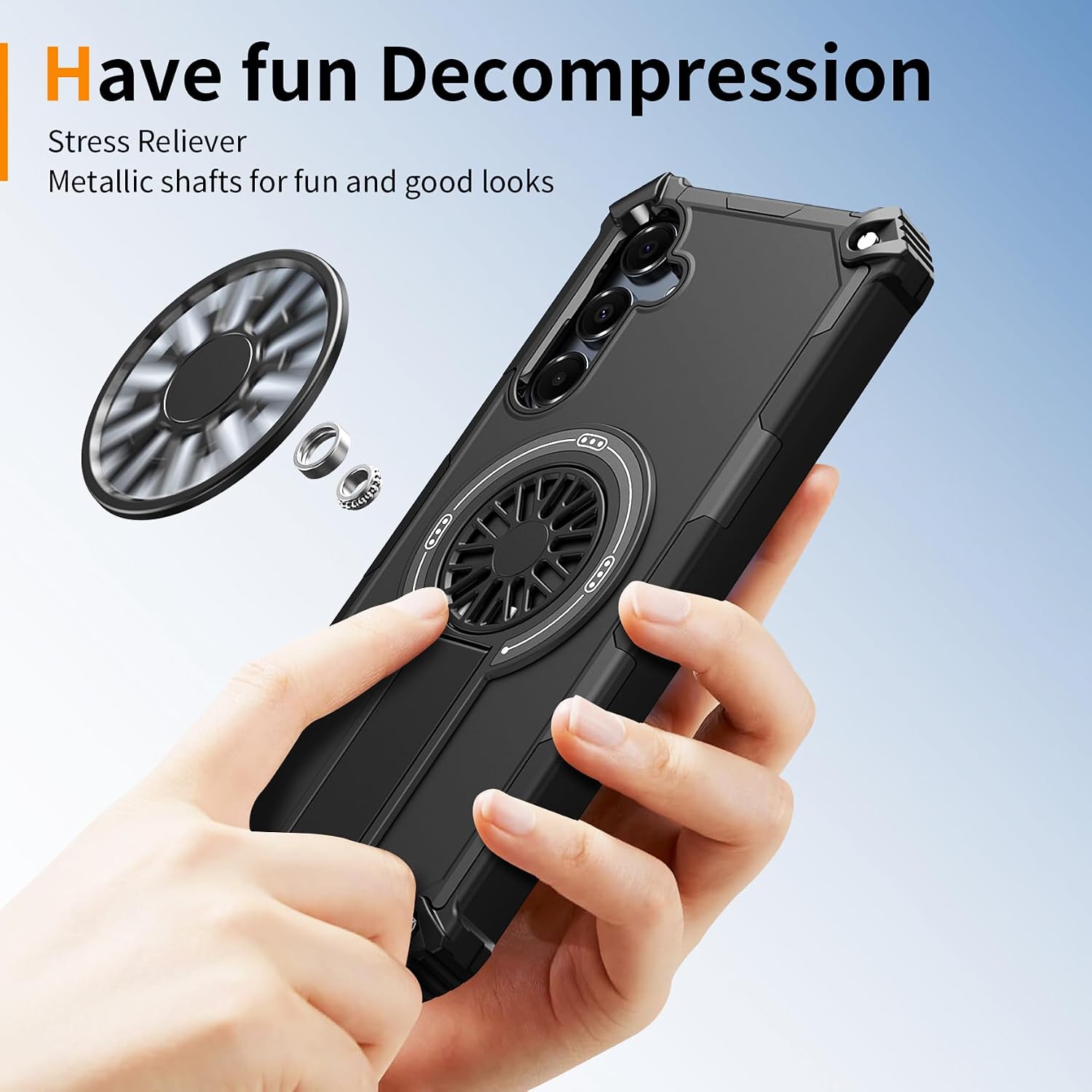 A26 Case Magnetic for Galaxy A26 / A17，with Stand, with HD Screen Protector, [Compatible with MagSafe] Military-Grade Shockproof Rugged Magnetic Case, Black