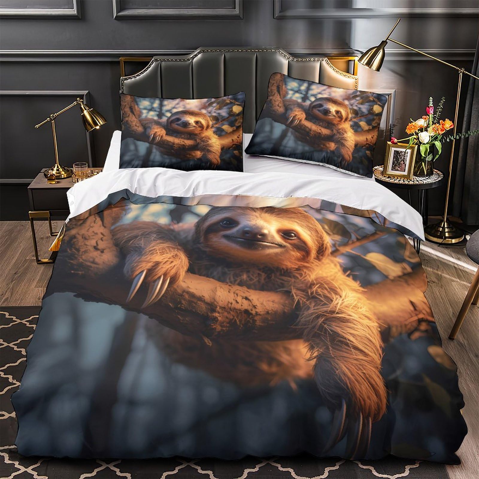 Linge de lit paresseux avec éclair facile à laver 135x200