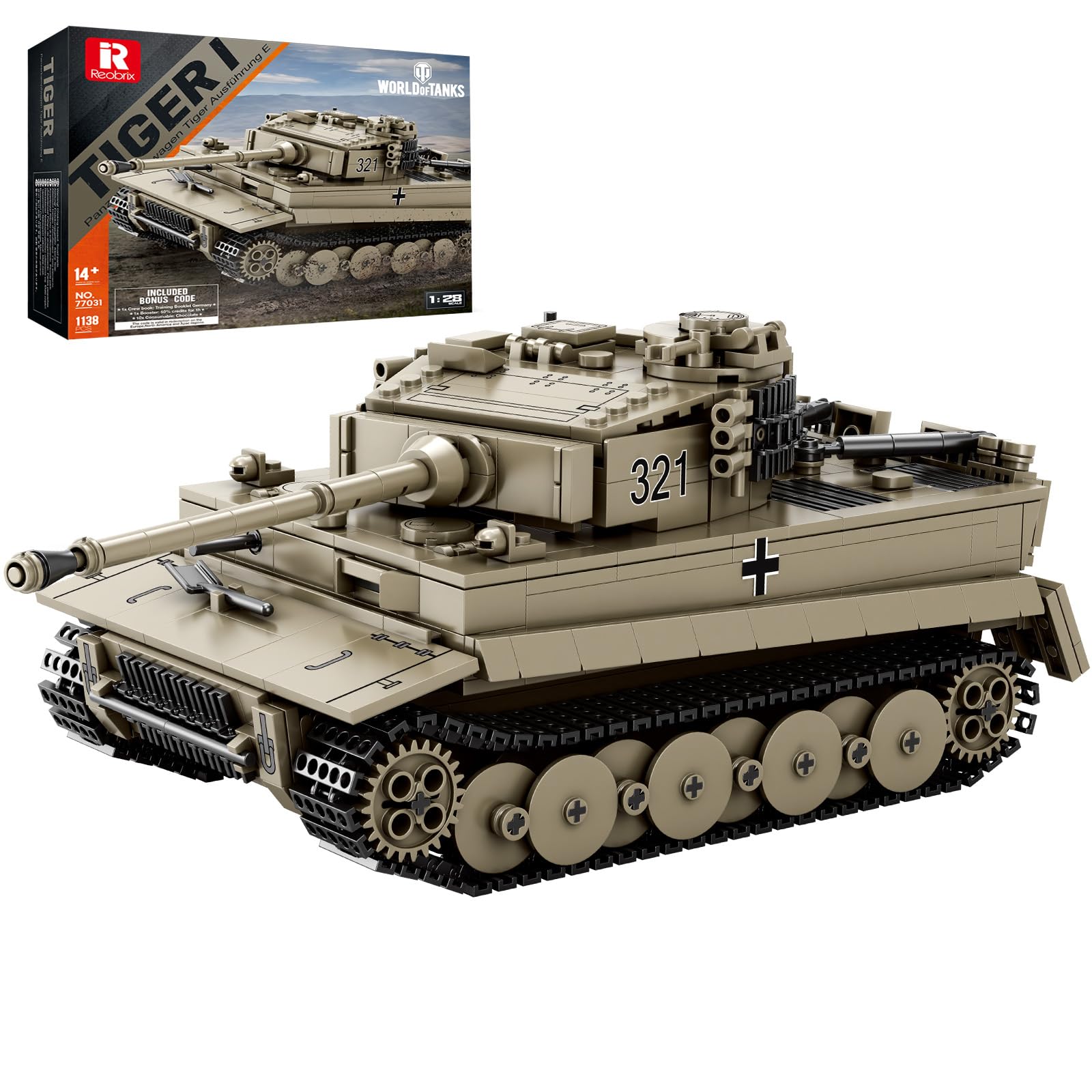 Amazon.com: Reobrix Tiger I Tank Building Block Set for Adult,WW2