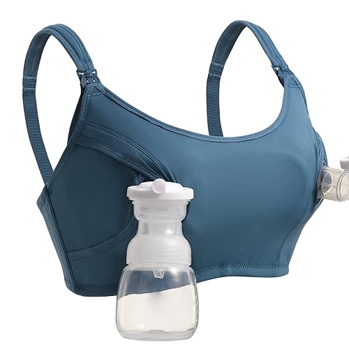 Momcozy Brasier de bombeo de apoyo original, manos libres, comodidad mejorada, brasier de bombeo de tela suave y lactancia en uno, adecuado para
