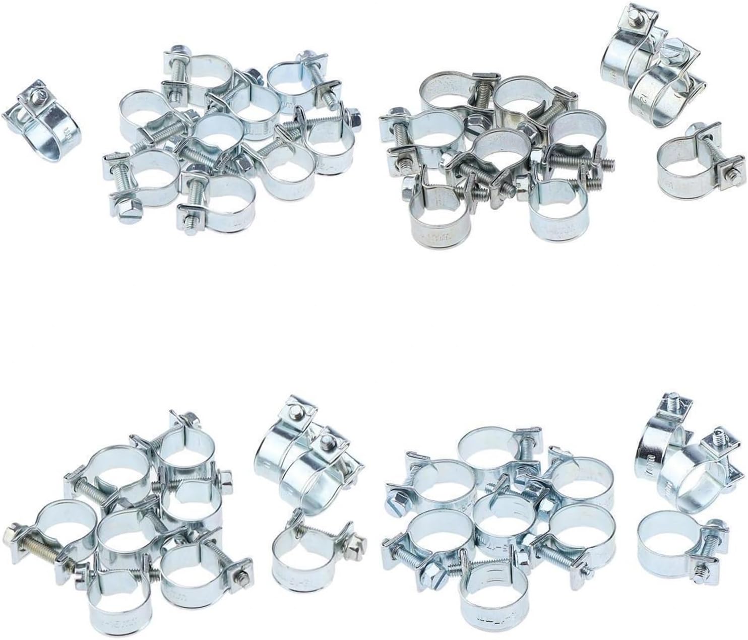 Adjustable Hose Clamps kit, 40x Adjustable 11-17mm Stainless Steel Worm Gear Hose Clamps Assortment Kits