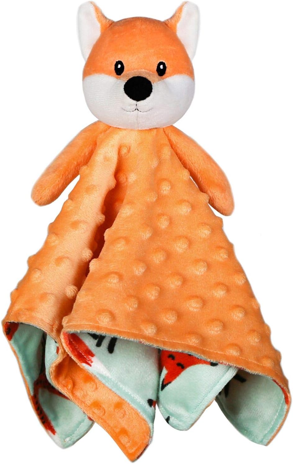 BORITAR Fox Baby Security Blanket Soft Minky Dot Fabric Lovey Blanket with Cute
