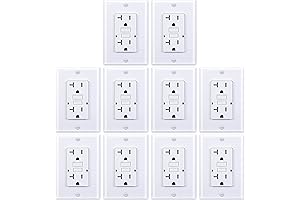 10-Pack 20 Amp GFCI Outlets with LED Indicators