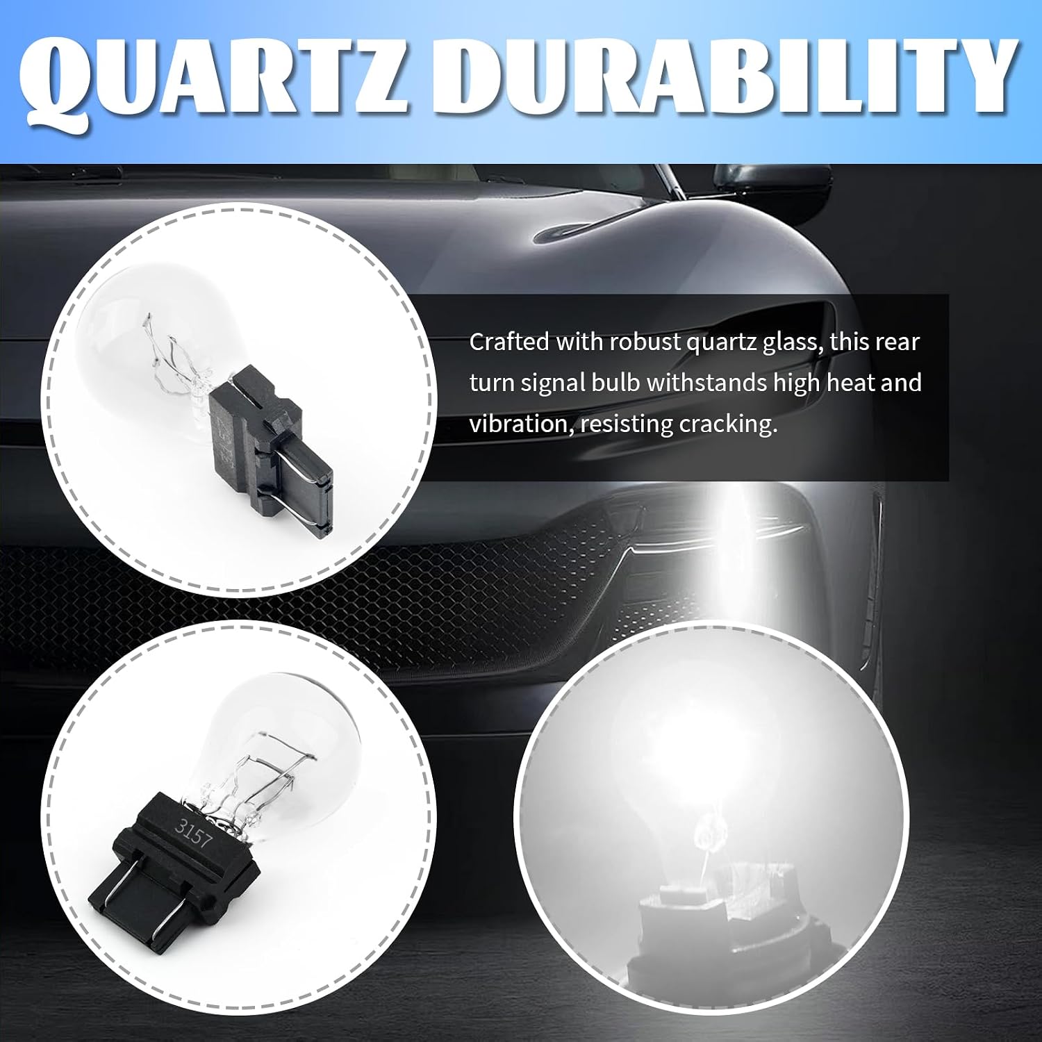 10 PCS 3157 Brake Light Bulb P27/7W 4157 Bulb image 3