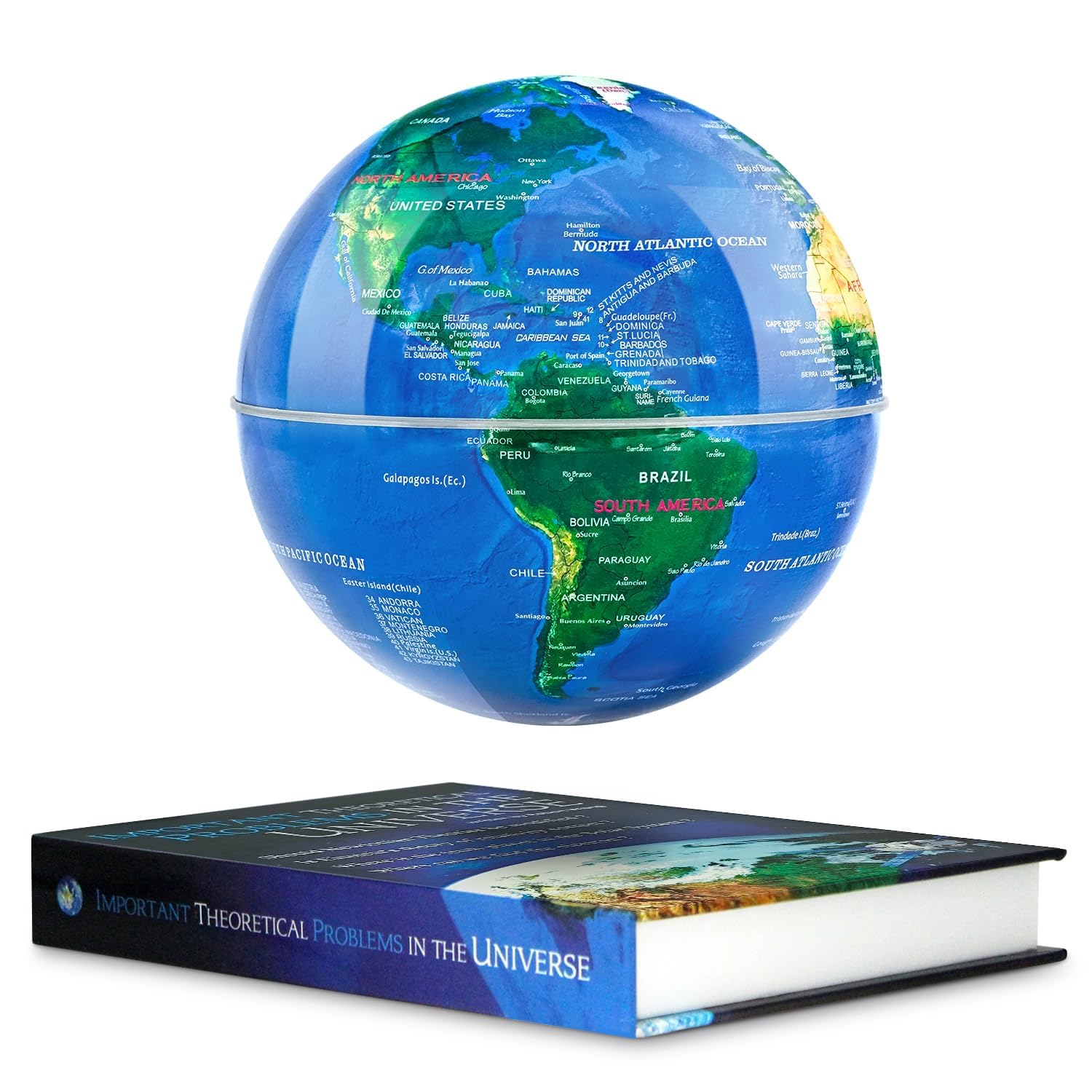 Flagest Magnetic Levitation Floating Globe With Rotating Book Base - Desk Bookshelf Showcase Decoration for Home, Office, Classroom, Shop - Gradient Night Light Color - Birthday-picture-11