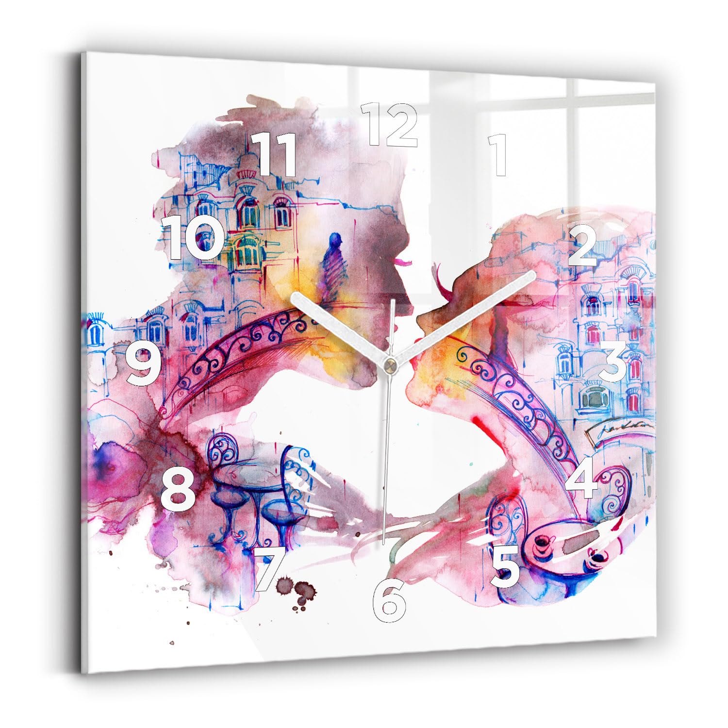 Horloge murale Deux Corps Une âme au design suspendu symbolique