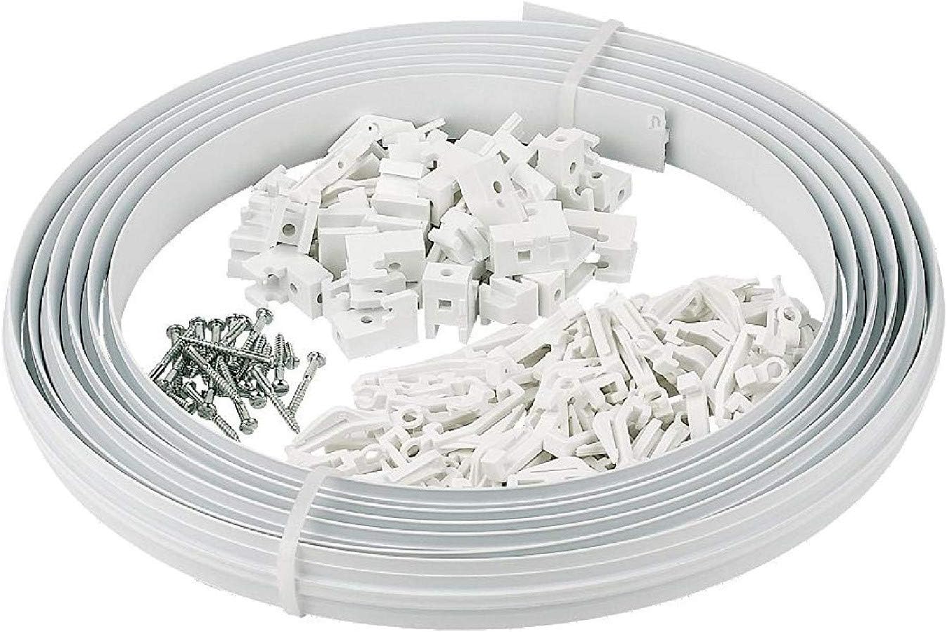 Plastic Curtain Track Glider Rail 4 Metres Long/Hooks and Glides & Screws Inc