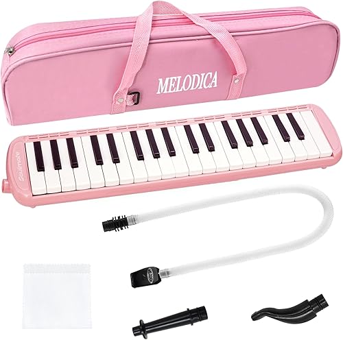 Soulmate Melódica de 37 teclas para niños, principiantes, adultos, teclado de piano de aire soprano con tubos largos suaves, boquillas cortas y