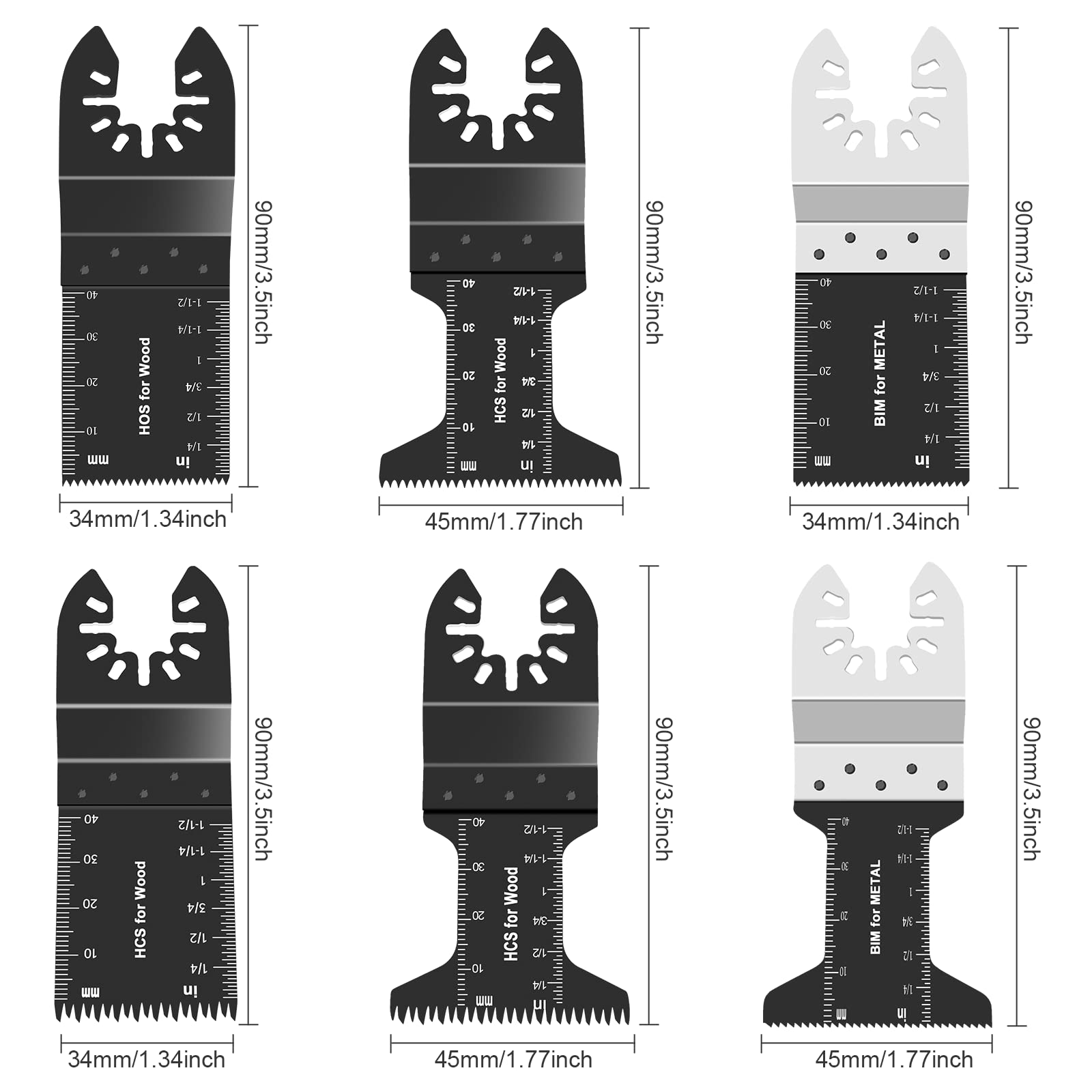 20Pcs Cuchillas Oscilantes Multiherramienta, Accesorios para Herramientas Oscilantes Multifunción, Profesionales de Madera/Metal/[lástico Universal de Liberación Rápida para Fein Multimaster, Ryobi