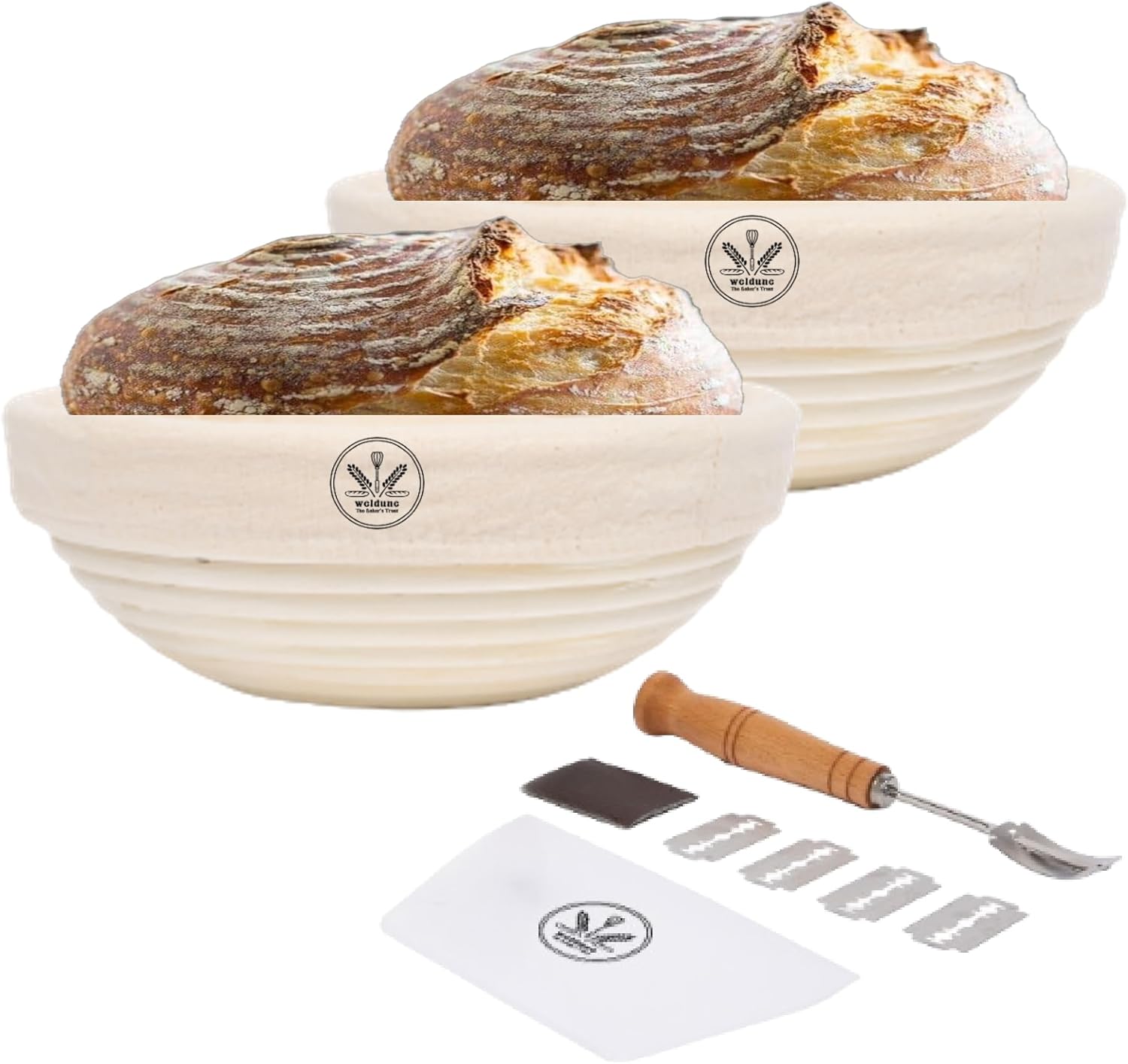 weldune Sourdough Proofing Basket 2 Pcs Rattan Bread