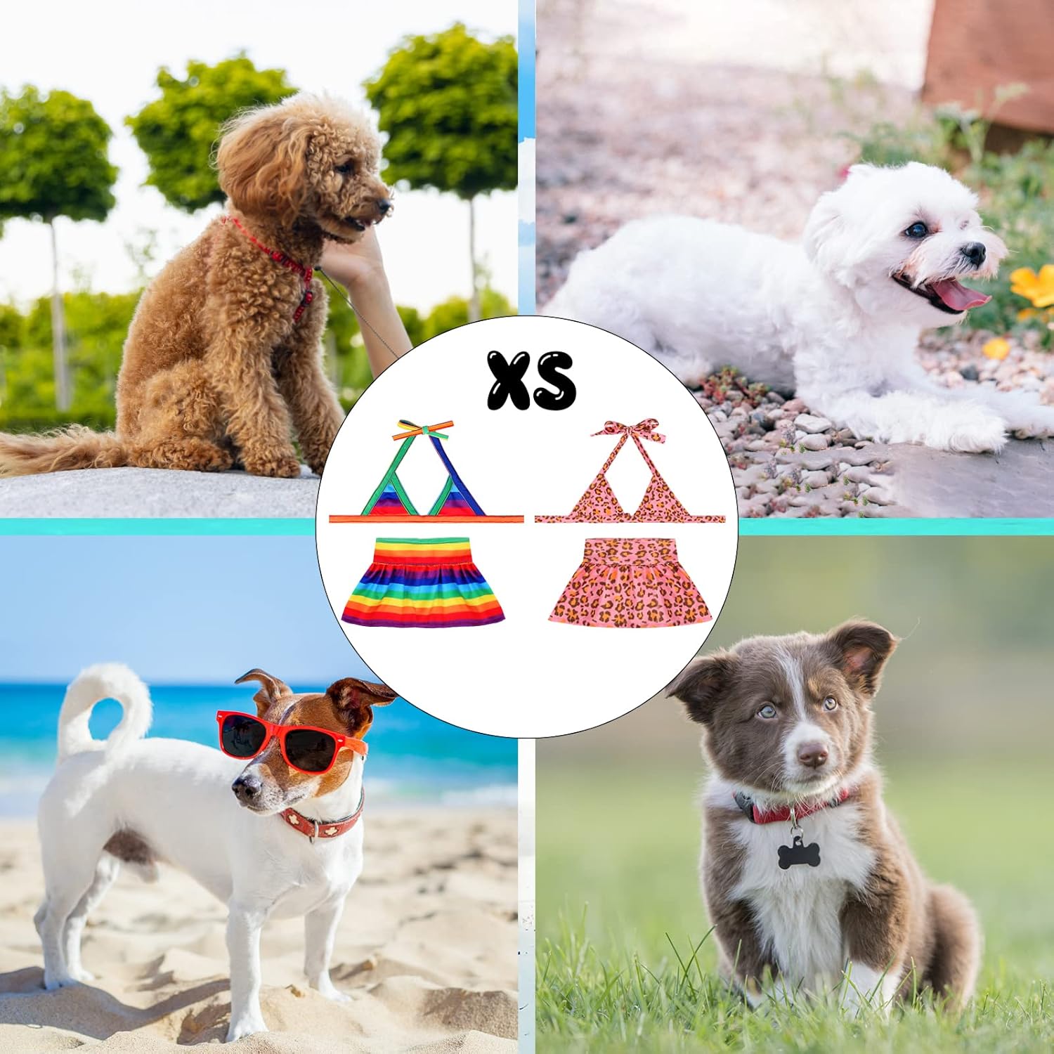 Buy GINDOOR Dog Bikini Outfit, 2 Pieces Dog Bathing Suit Adjustable