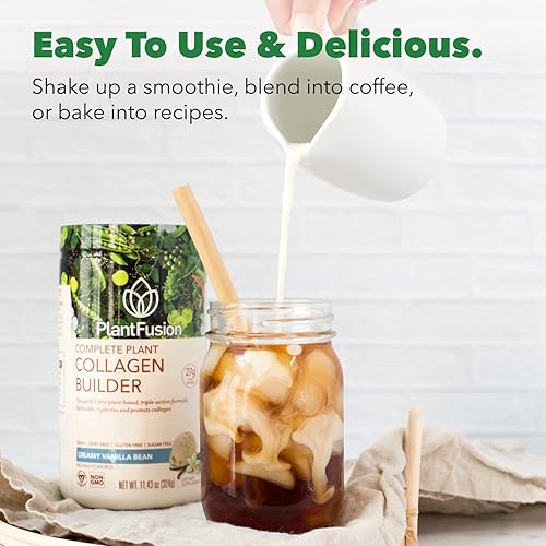 Miniatura 8 de PlantFusion Paquete de polvo de colágeno vegano, polvo de colágeno a base de plantas + proteína vegana para músculos y articulaciones, cabello, piel