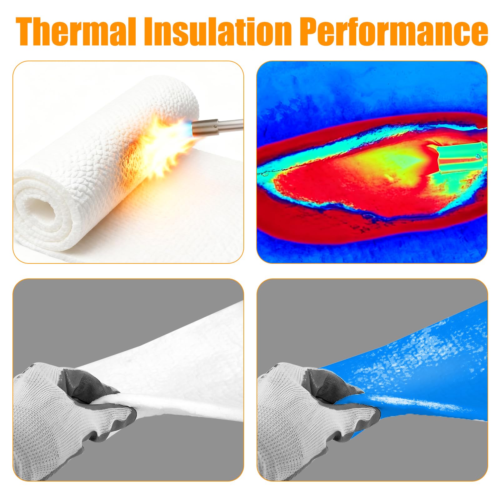 Kaowool - Manta aislante de fibra de cerámica de 1/4 pulgadas de grosor x 16 x 240 pulgadas, 2400 F, manta aislante ignífuga apta para hornos, hornos, estufas, chimeneas
