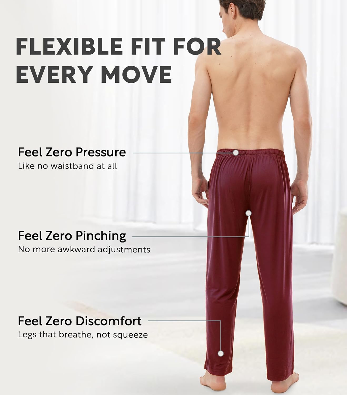 DAVID ARCHY Mens Pajama Pants, Men's Pj Sleep Pants Pajama Silky Soft Lightweight Lounge Pants with Pocket 2 Pack - Image 4