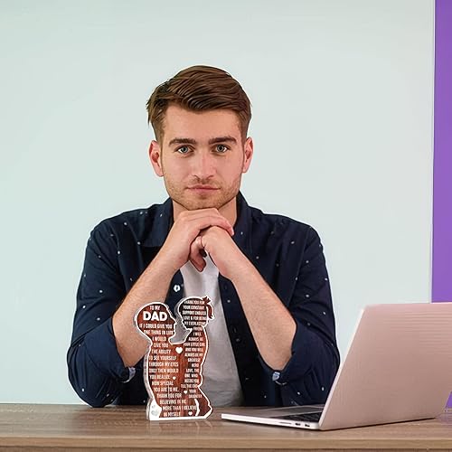 Miniatura 6 de Joyline Placa acrílica con texto en inglés "Dad to My Dad You'll Always Be My Hero Heartfelt - Placa acrílica para el Día del Padre, regalo de