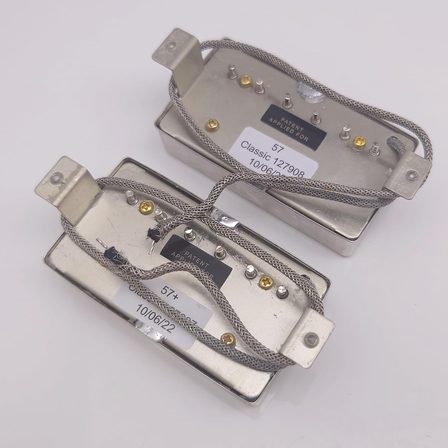 Lot de 57 micros Humbucker classiques pour guitare 50/50 mm 2C pour accessoires de guitare de style Gibson Les Paul (Chrome)