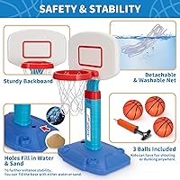 Vista 6 de Toddler Basketball Hoop Indoor for Age 1-3, Adjustable Kids Basketball Hoops, Mini Basketball Hoop with 3 Balls for Outdoor Poolside, Birthday