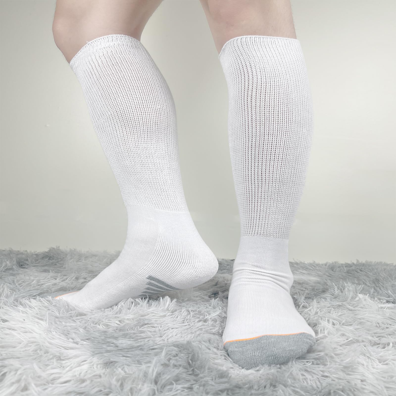 2 pares de calcetines para botas de caminar, calcetines transpirables para botas quirúrgicas, ortopédicos quirúrgicos para hombres y mujeres, color blanco, Blanco, talla única