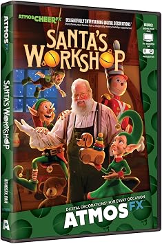 AtmosFX Santas Workshop Digital Decorations DVD for Christmas Holiday Projection Decorating