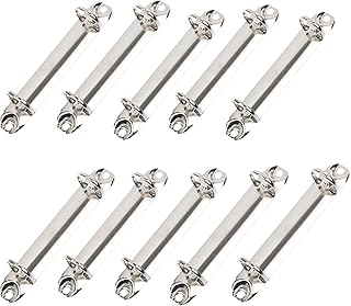 10 Packs 2-Hole Ring Binder Mechanism Replacement Kit, 2 O Rings Metal Clip Ring Binder Mechanism Loose Leaf Binding Rings for Organizers Binder Planners (for A5 B5 A4 Size, Silver Color, 25mm)