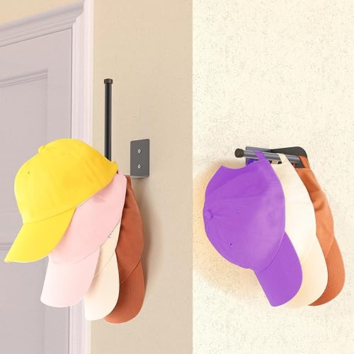 Miniatura 5 de Paquete de 4 estantes para gorras de béisbol, organizador de sombreros de acero inoxidable para gorra de béisbol, organizador de almacenamiento de