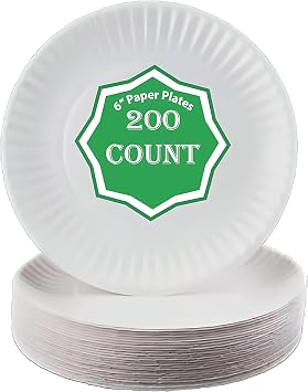 Spa Stix 6" Disposable Paper Plate - Pack of 200ct SS-Plate 6-200