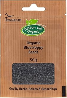 Organic Blue Poppy Seeds 50g by Hatton Hill Organic | Nutty & Versatile Baking Ingredient
