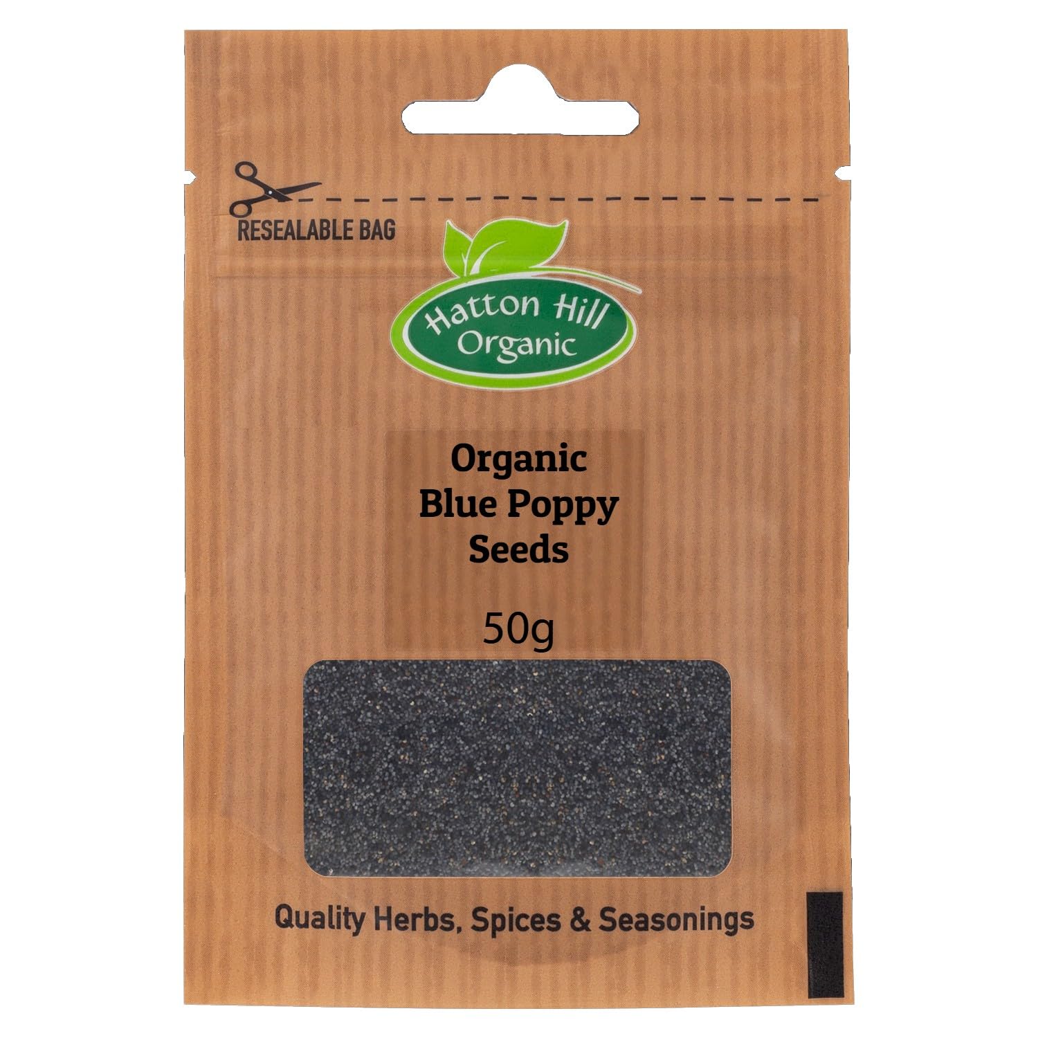 Organic Blue Poppy Seeds 50g by Hatton Hill Organic | Nutty & Versatile Baking Ingredient