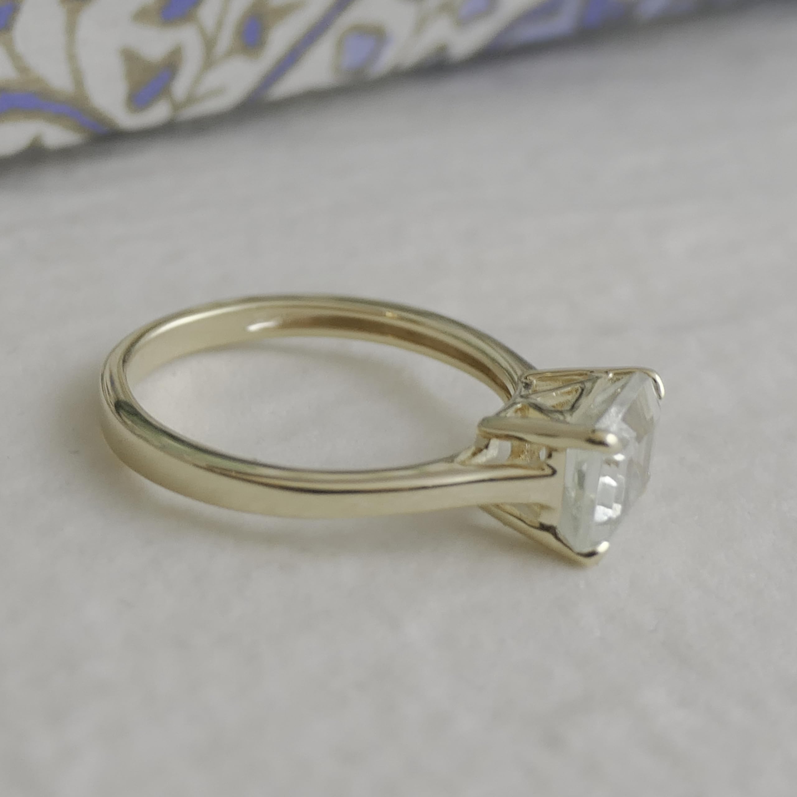 Grüner Amethyst vergoldet Sterling Silber Ring