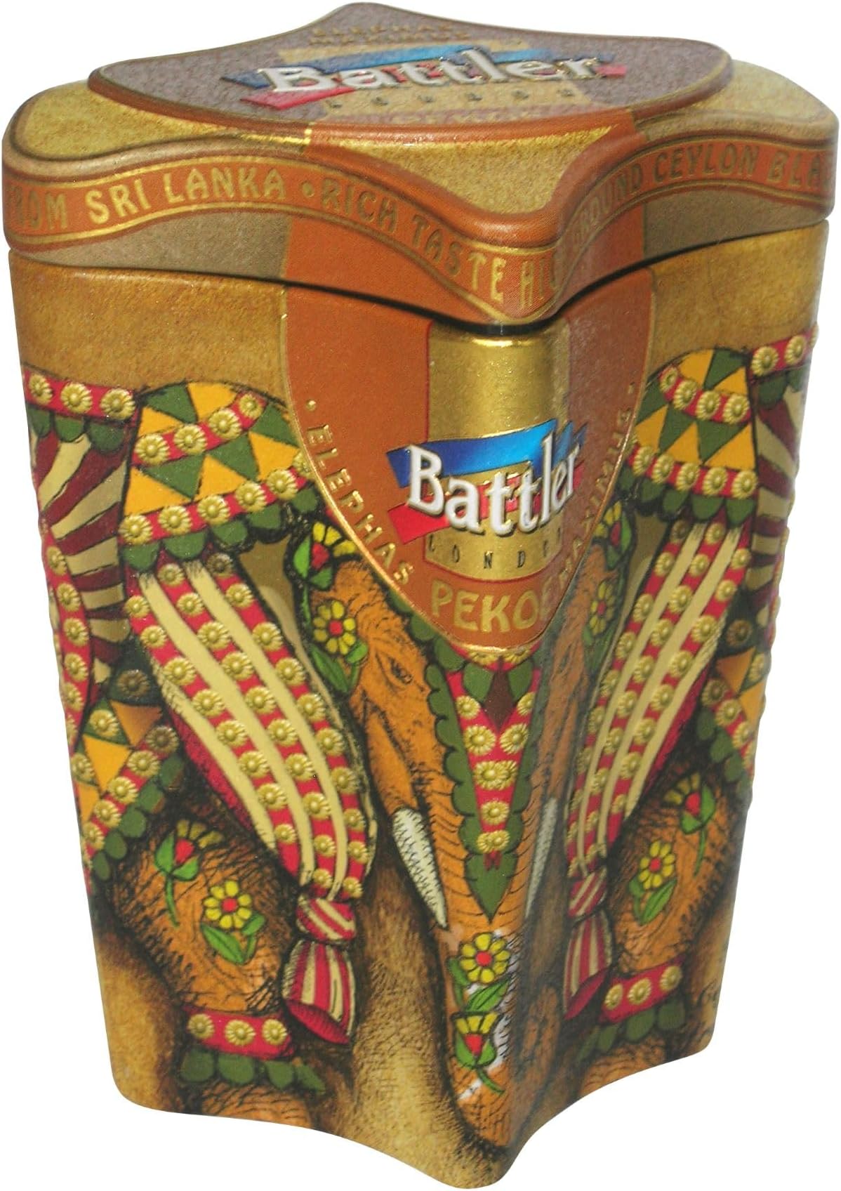 Battler Tin Caddy Ceylon Black Tea Elephas Maximus, Pekoe