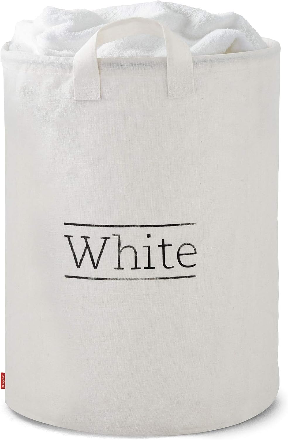 Rayen Laundry Baskets | Waterproof and Resistant | With Handles | 70 l Capacity | Black and White Colors | Pack of 2 | Dimensions: 55 x 40 cm, Canvas, 55 cm de alto x 40 cm de diámetro