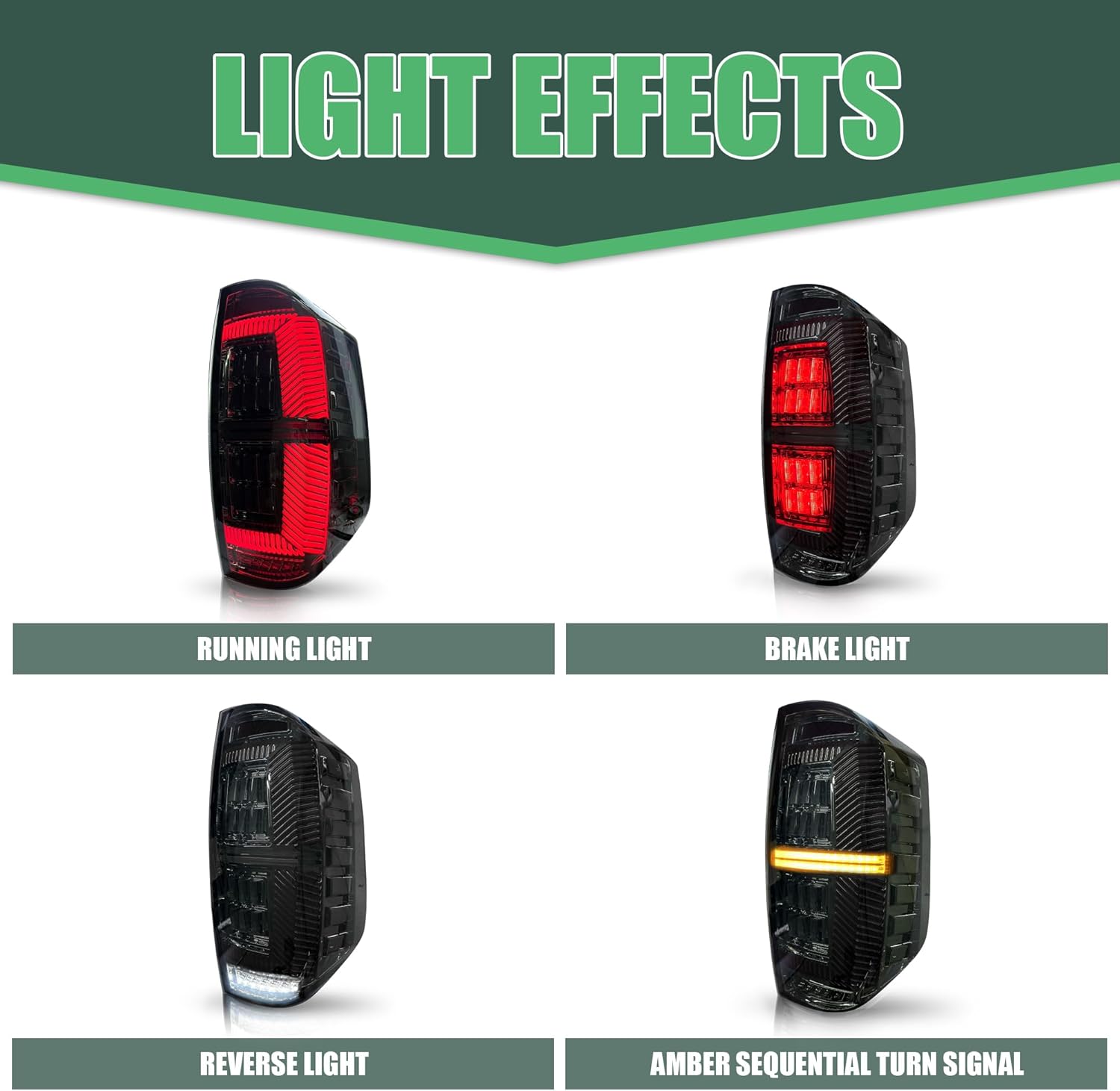 letsdate Tint Smoke Tail Lights Compatible with 2nd Gen Tundra 2014-2021 All Models, Aftermarket Rear Lamps w/Dynamic Animation w/Amber Sequential Turn Signal, Sold as Pair