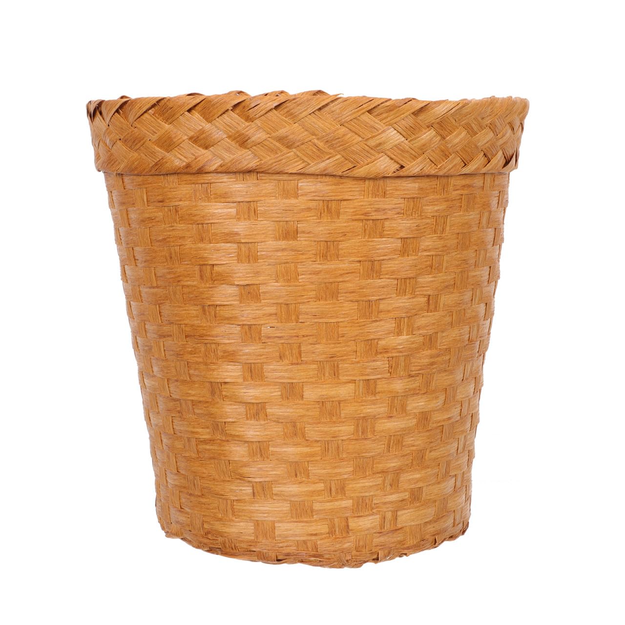 Milisten Woven Straw Storage Basket Waste Paper Bin Lightweight Home Trash Can for Living Room Bedroom Office Organization