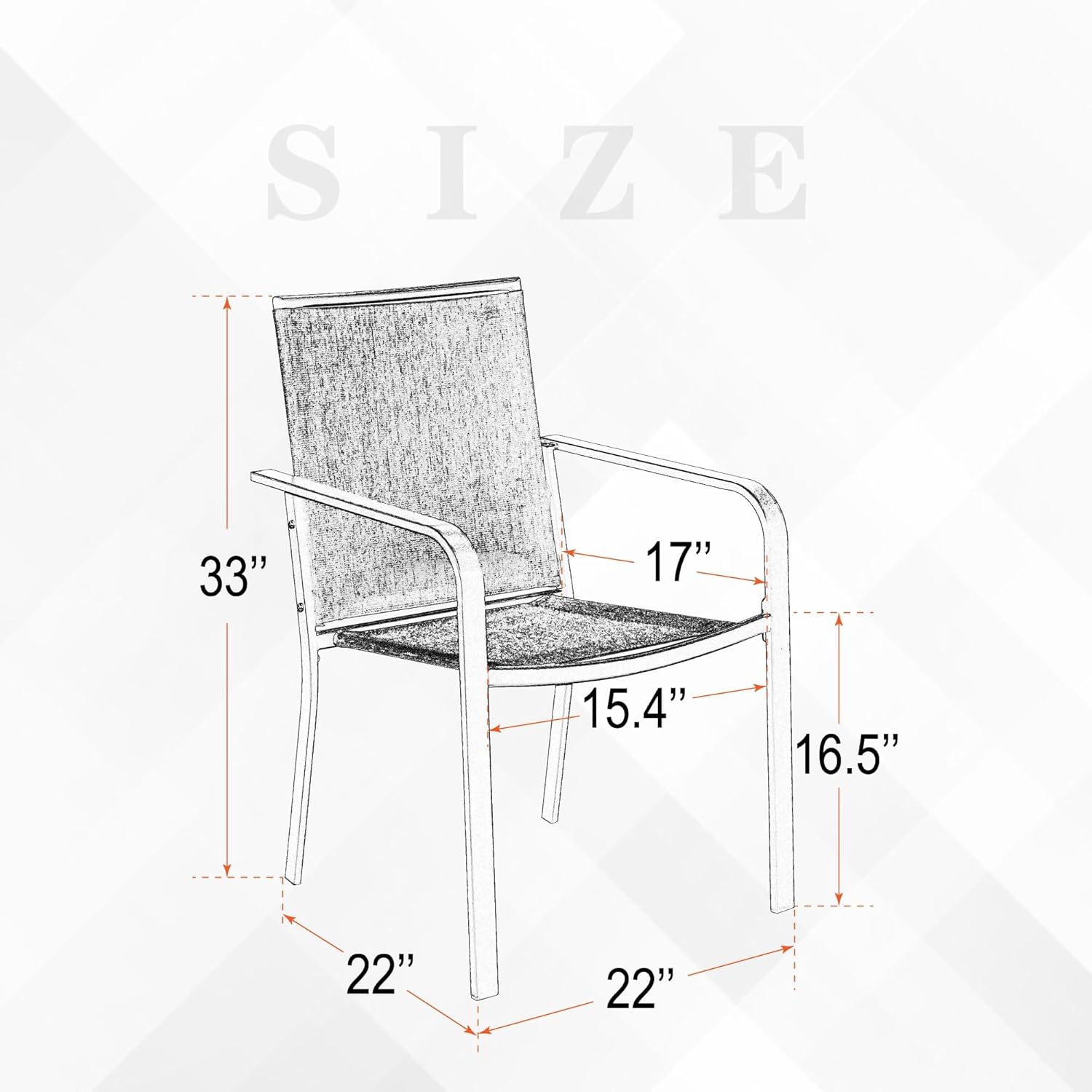 Patio Dining Chairs Set of 4, Outdoor Stackable Dining Furniture Set, All Weather Dining Set for Lawn, Garden, Backyard, Poolside, Red