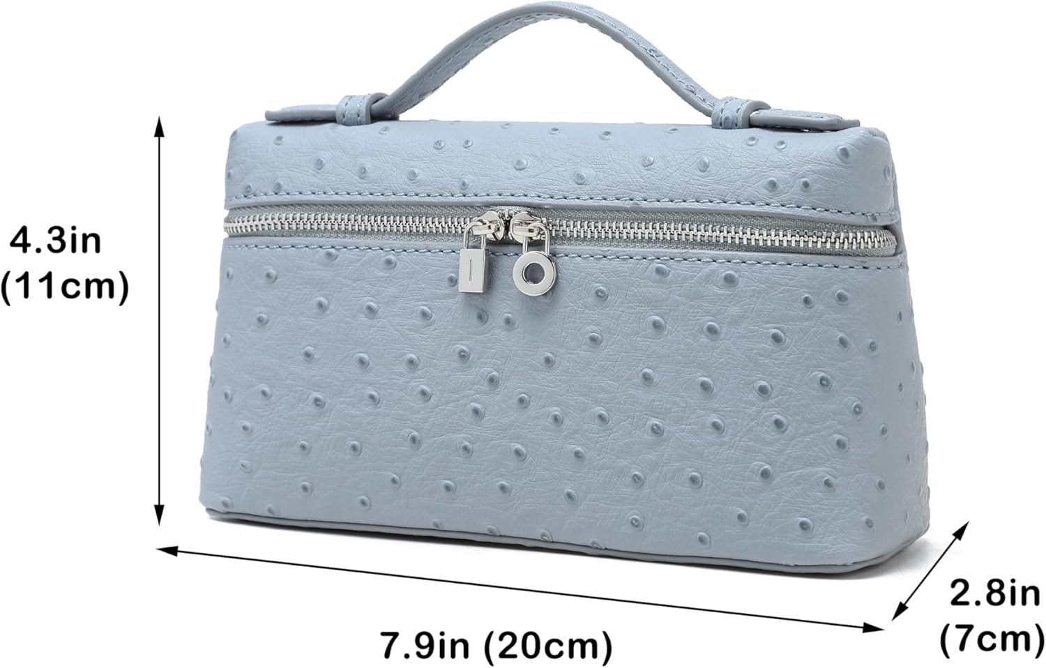 Rejolly Crossbody Bag for Women Small Top-Handle Pouch Purse Shoulder Handbag Synthetic Ostrich Leather Gold Hardware