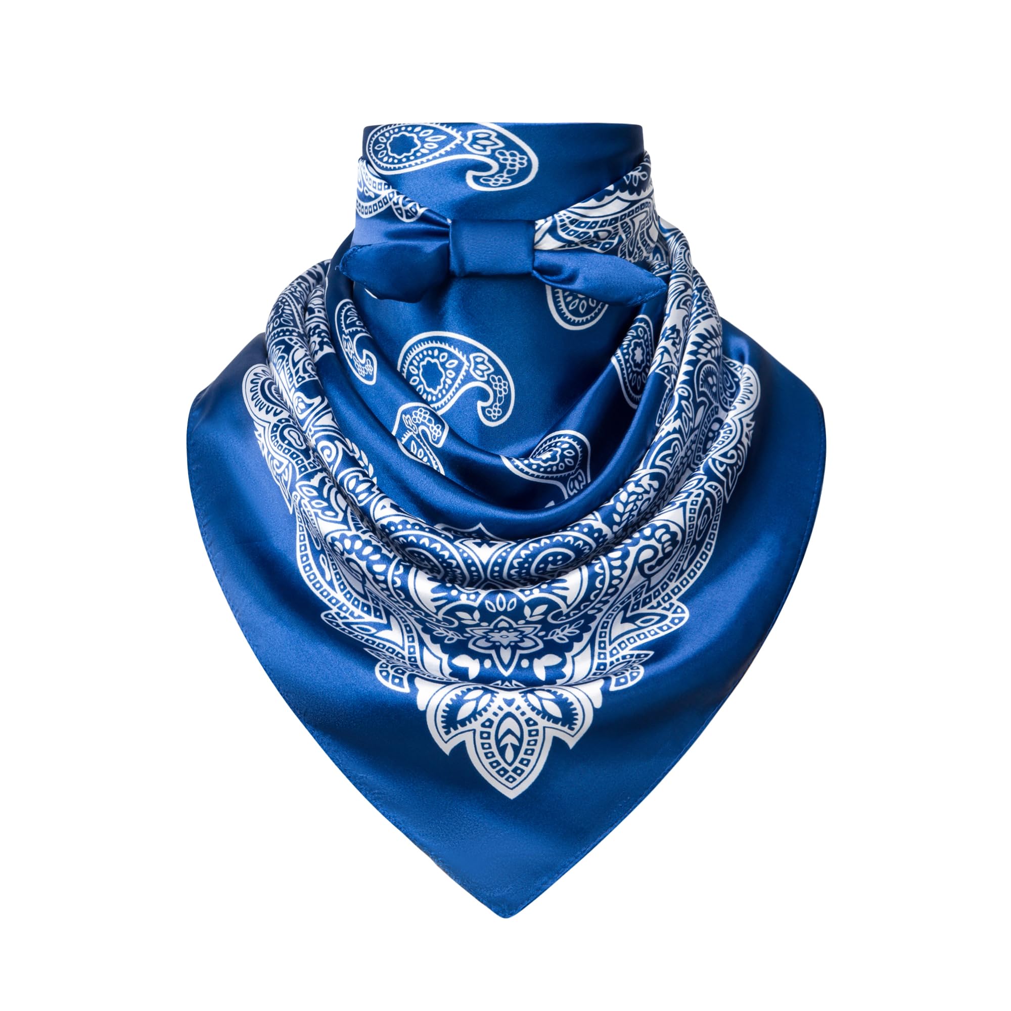 35" Men's Silk Cowboy Scarf - Oversized Western Bandana Neckwear, Large Square Scarf with Gift Packaging
