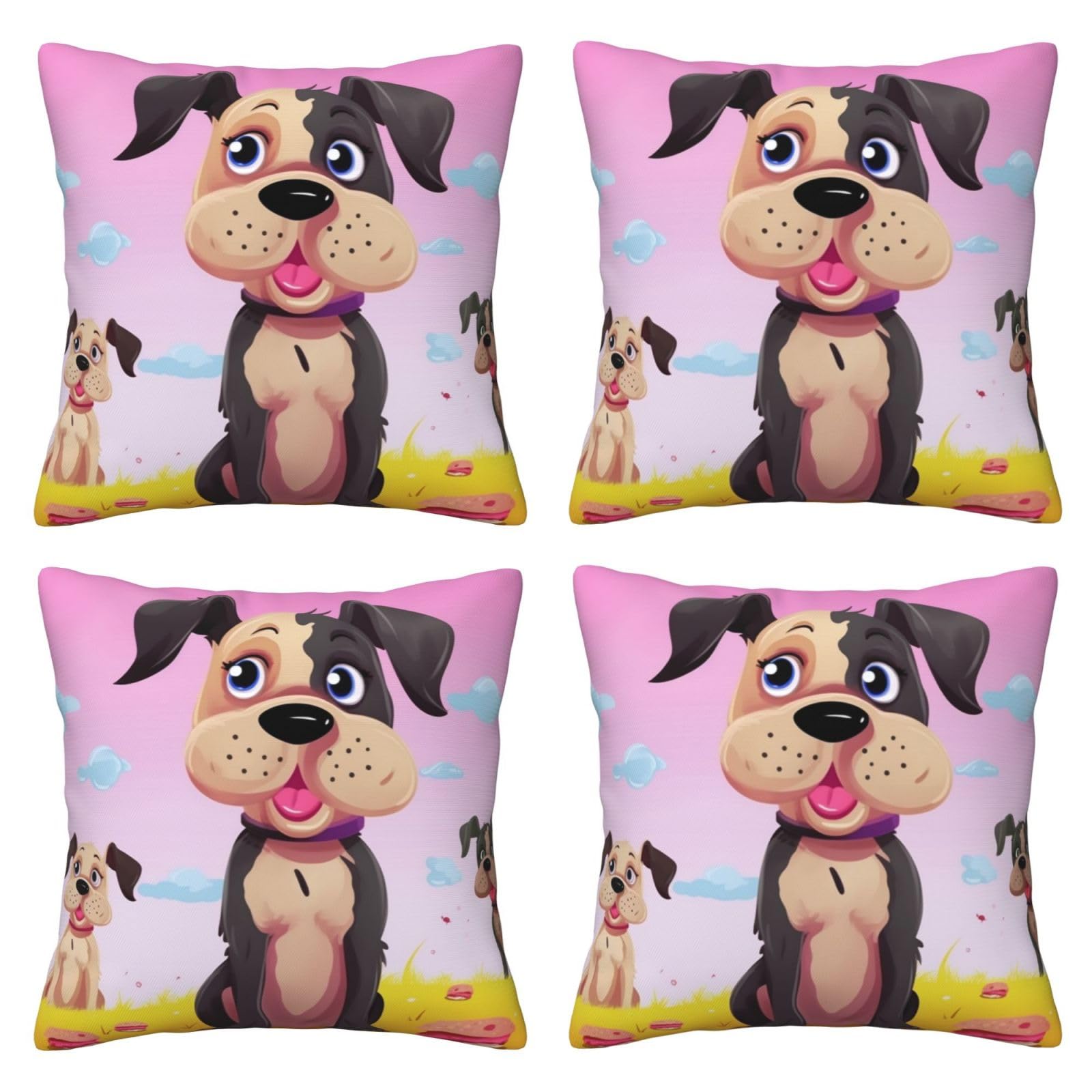 Housse de coussin doux BAFAFA motif chien pour chambre et salon