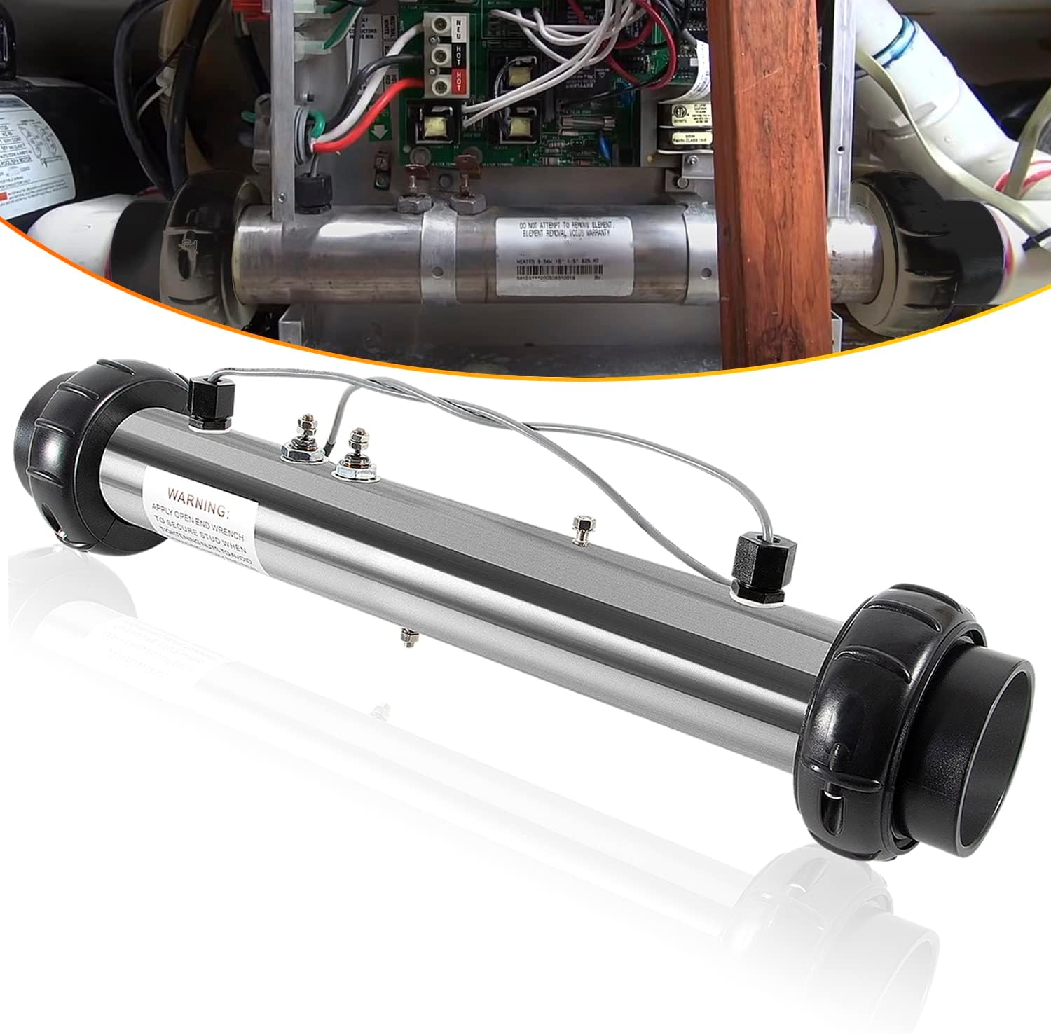 E-cowlboy 58083 M7 Heater Assembly Replacement Heater fits for Balboa BP, VS, and EL2001 Control Systems 5.5KW 220 Volt W/Sensors 25-175-1010