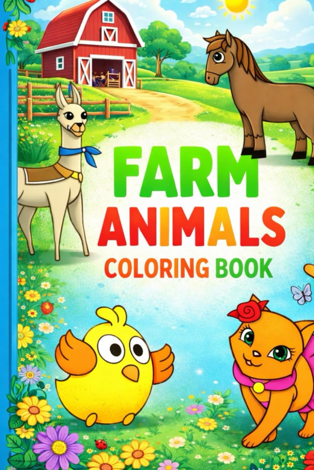 Farm animals coloring book: kids’ coloring book