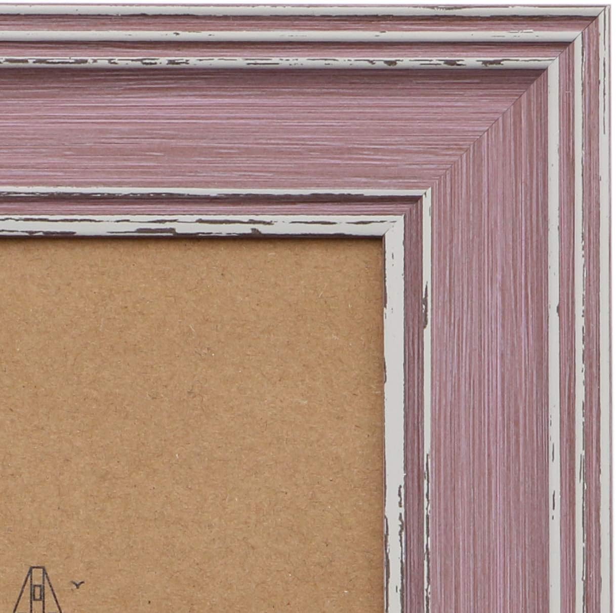 EcoHome 5x7 Picture Frame Distressed Rose - Wall Mount or Desktop Display, Frames