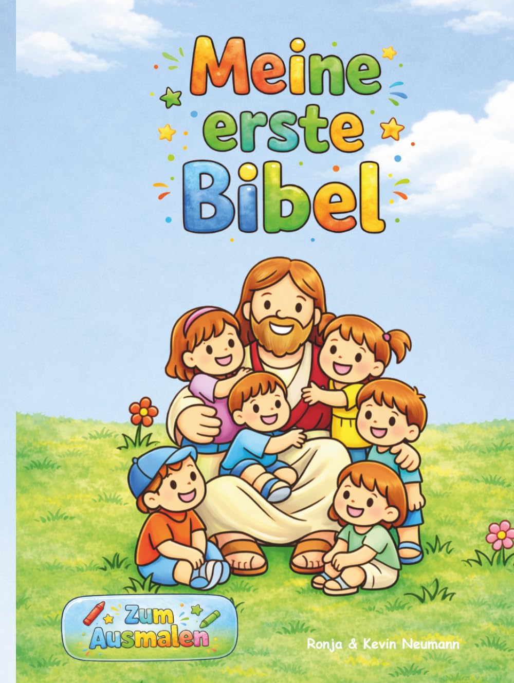 Meine erste Bibel: Christliches Malbuch für Kinder mit kurzen Texten zum Bild