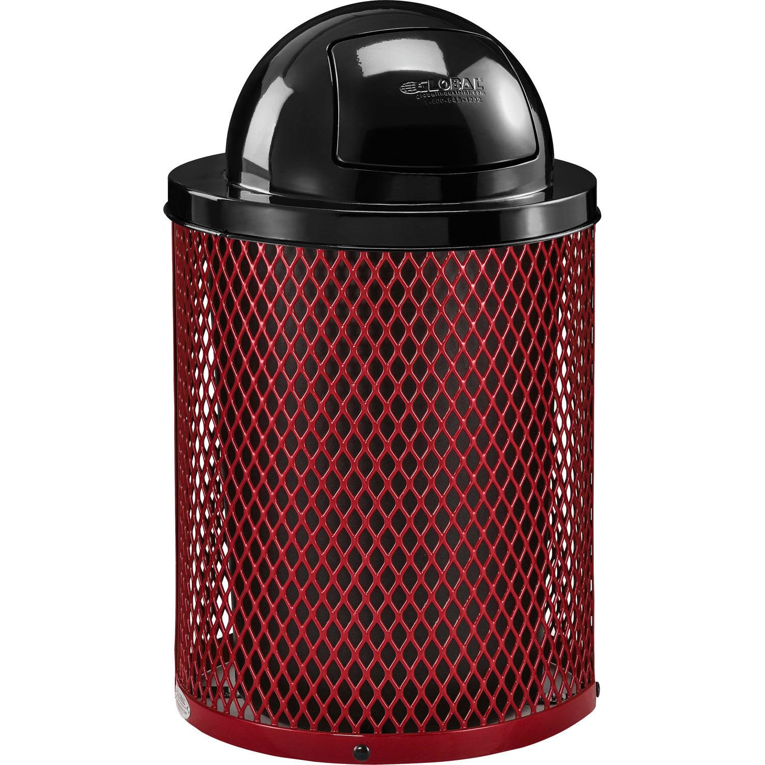 Global Industrial Red / 23.5 inches (Diameter) x 40 inches (Height) / Industrial Trash, Recycling & Compost