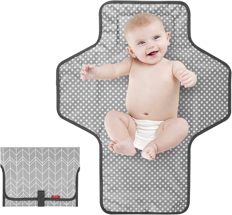 Cambiador portátil para bebé, cambiadores de viaje impermeables para mamás, papás, con almohada incorporada, excelente baby shower, regalos de registro