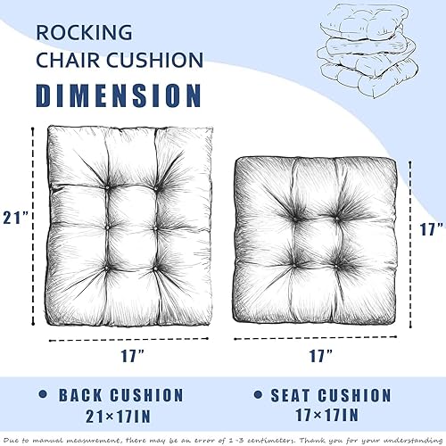 Miniatura 4 de Cojín de asiento para interiores y exteriores, 1 cojín de mimbre para silla mecedora de jardín para patio, jardín, gris
